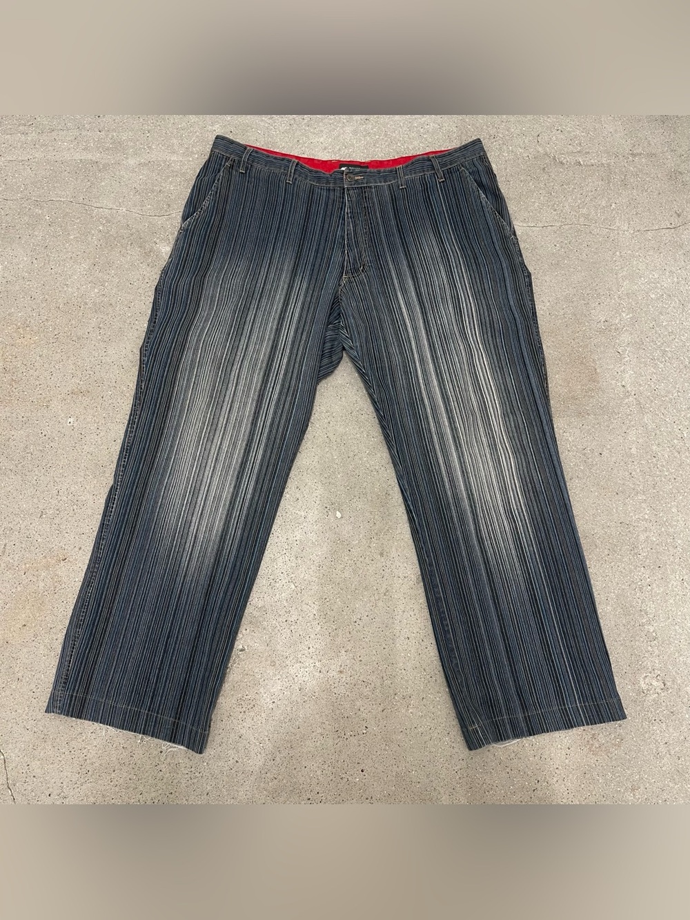 Vintage New Man Multi Wash Striped Denim Baggy Jeans US 36/38 EUC